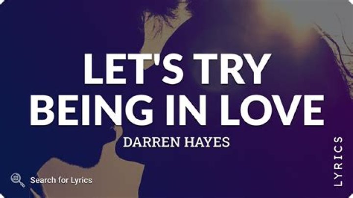 Darren Hayes Drops New Single "Let's Try Being In Love" ·
