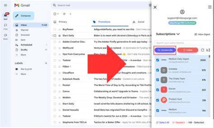 What emails take up the most space?